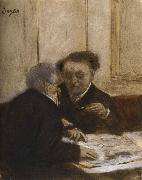Edgar Degas At the Cafe Chateauden oil painting on canvas